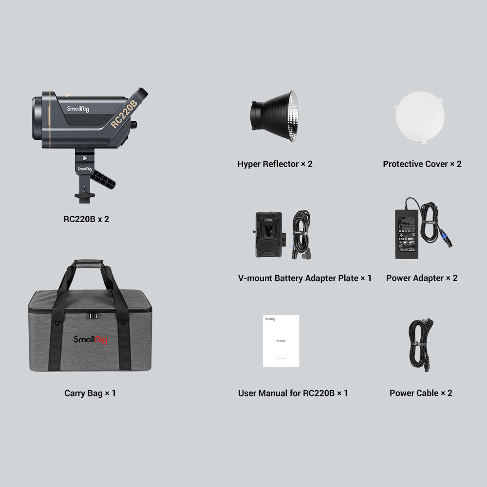 SmallRig RC 220B Bi-Color LED Monolight with V-Mount Battery Plate (2-Light Kit)