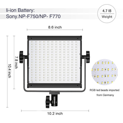 GVM 800D-RGB LED Light Panel (3-Light Kit)