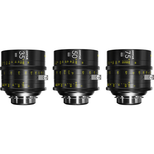 DZOFILM Vespid Cyber Prime Full-frame Lens Set --35/50/75mm T2.1 (PL and EF mount, with data)
