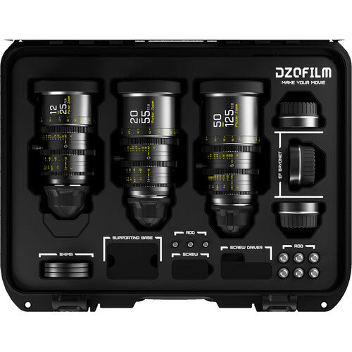 Pictor Zoom 3-lens kit with Case  (12-25/20-55/50-125, T2.8)(Black)