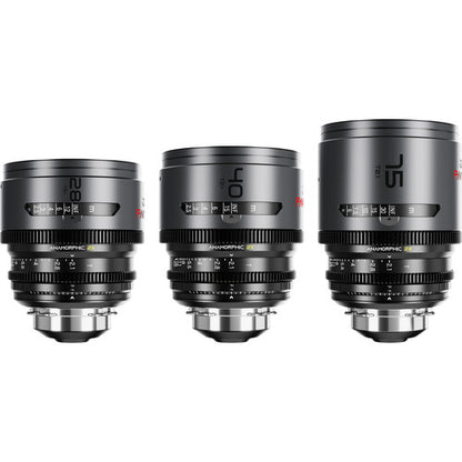Pavo 2x anamorphic Prime 3-lens A set 28/40/75mm T2.1 -Neutral Coating- PL&EF mount - Imperial