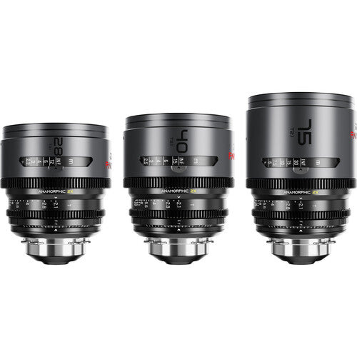 Pavo 2x anamorphic Prime 3-lens A set 28/40/75mm T2.1 -Neutral Coating- PL&EF mount - Imperial