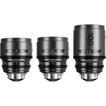 Pavo 2x anamorphic 6-lens set 28/32/40/55/75/100mm T2.1 -Blue Coating- PL&EF mount- Imperial