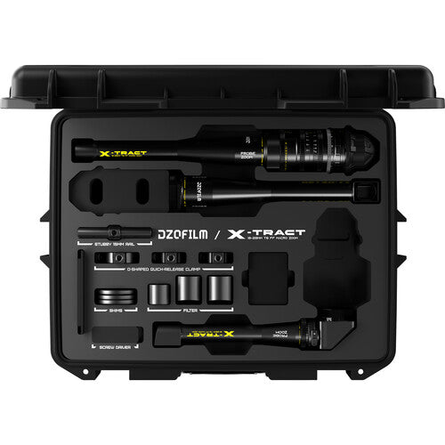 "DZOFILM Xtract 18-28mm_Detachable rear lens *1 + front lenses*3 0∘+90∘+360∘(PL_Black_Case_3pcs_Metric)"